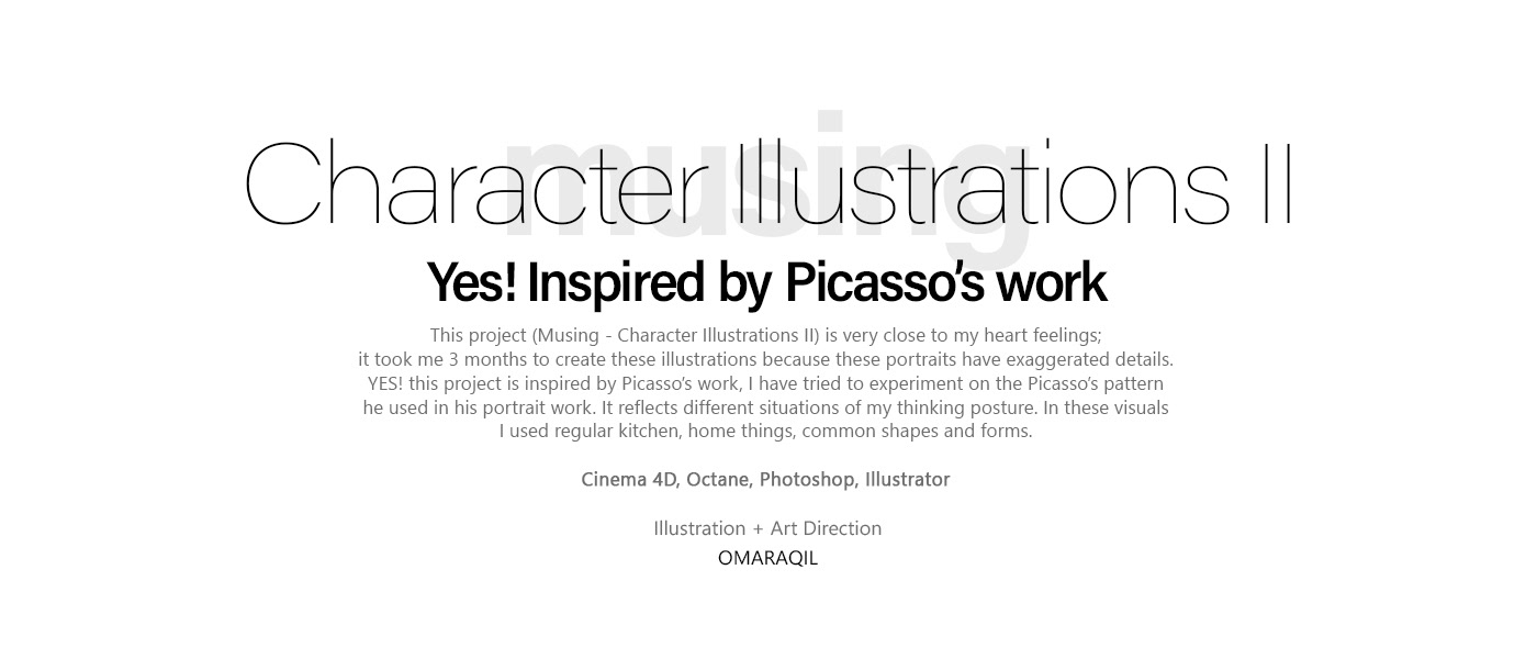 3D design art portrait Picasso character illustration photoshop Illustrator graphic design  cinema4d
