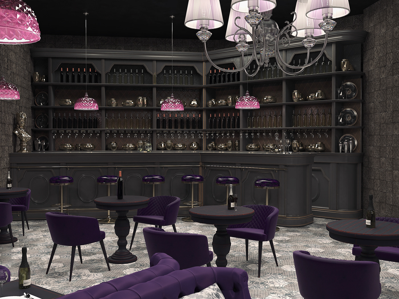 3D 3ds max gothic hotel hotel design Interior interior design  vray