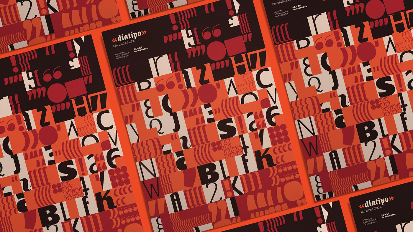 pattern nodebox typography   Event modular pieces orange Brazil characters fonts