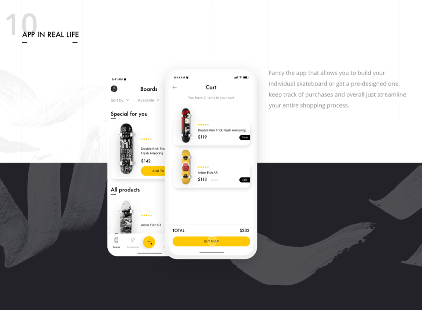 skateboards shopping app mobile design application Interface custom grid Responsive Design concept app design shop