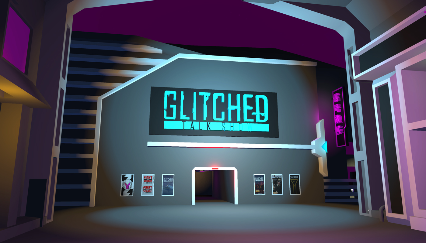 vr live show talk show 3D game design  Virtual reality glitched