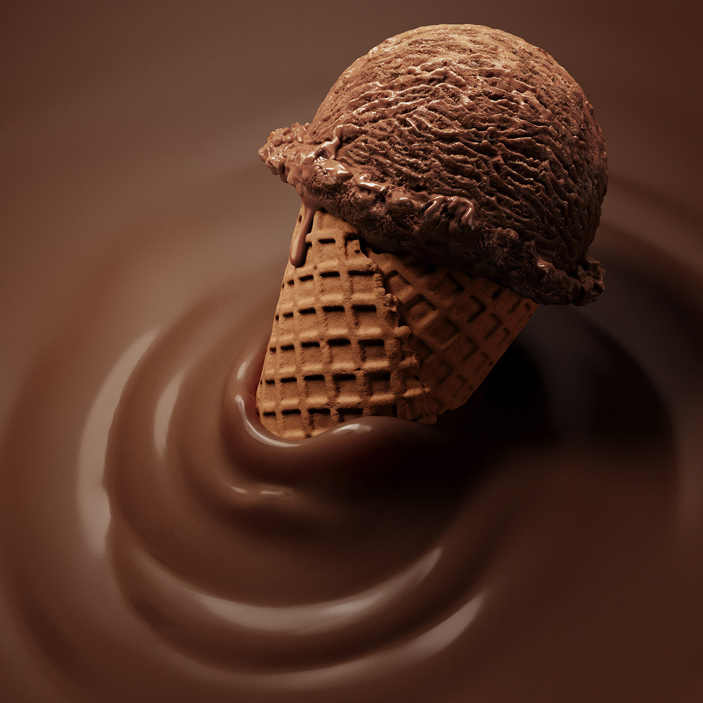 Naturals ice cream delicious chocolate ice cream 3D CGI Food  realistic