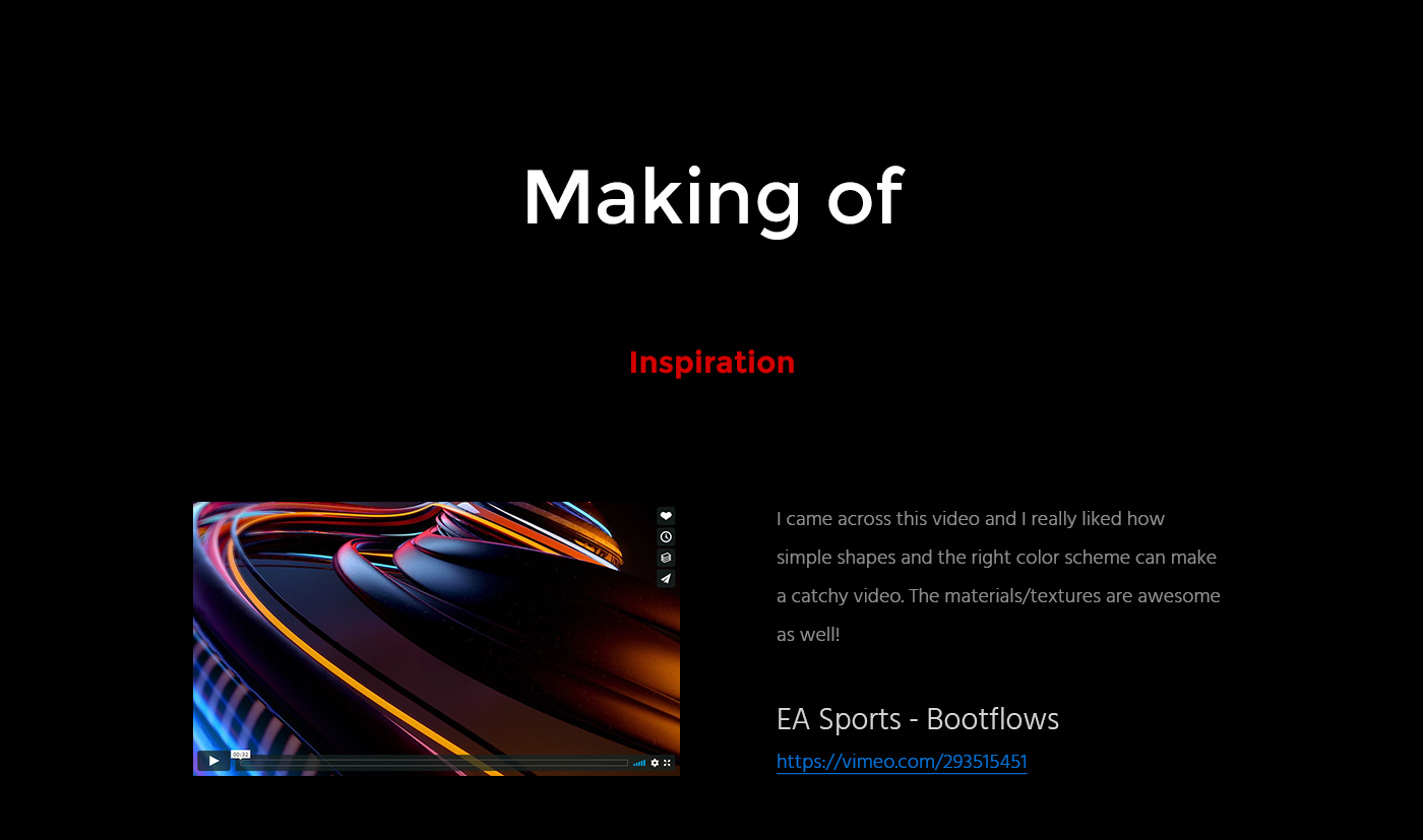 Inspiration. EA Sports - Bootflows
https://vimeo.com/293515451