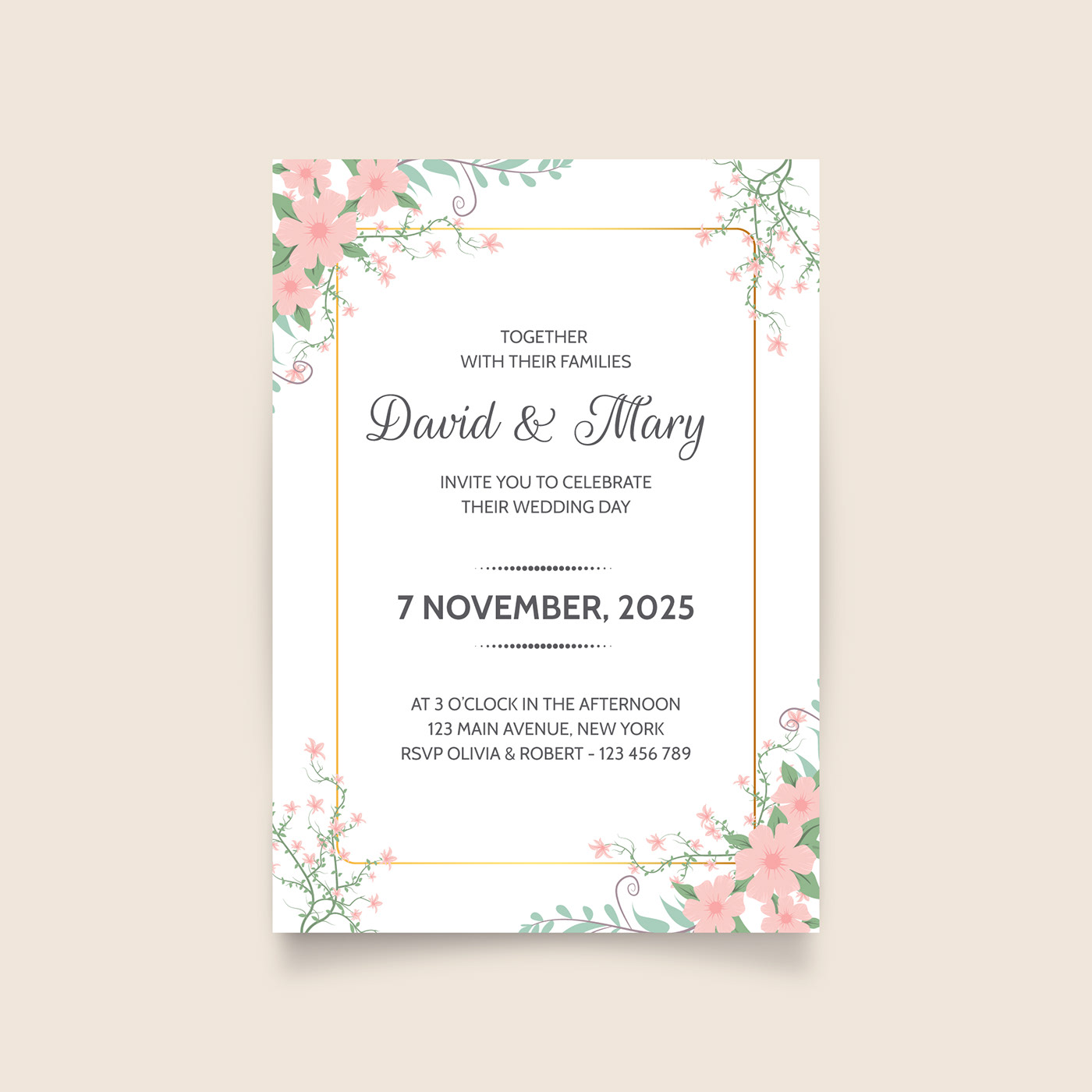 Wedding invitation template Free Download on Behance
