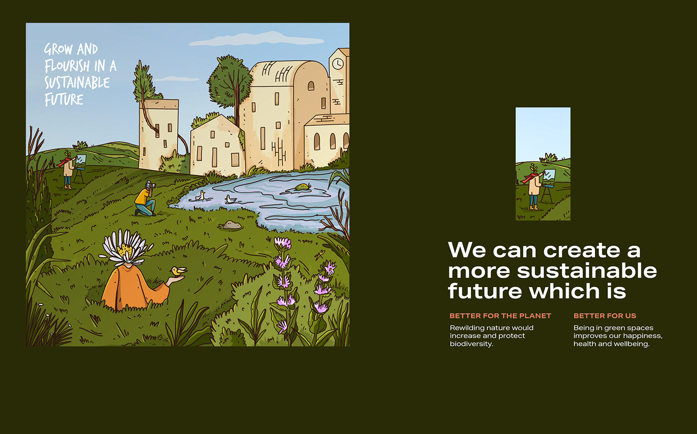 campaign environment graphic design  ILLUSTRATION  lifestyle Nature Sustainability wildlife