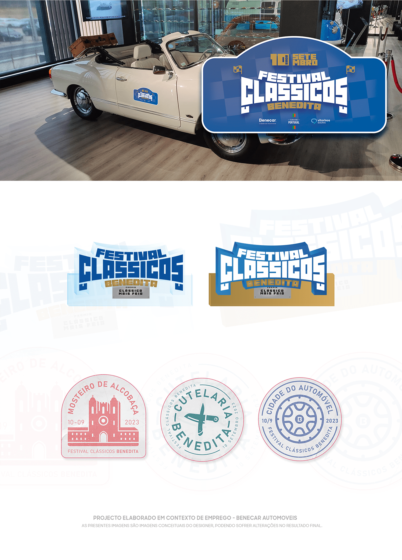clássicos car poster branding  stationary Logotype visual identity benecar Vitorinos