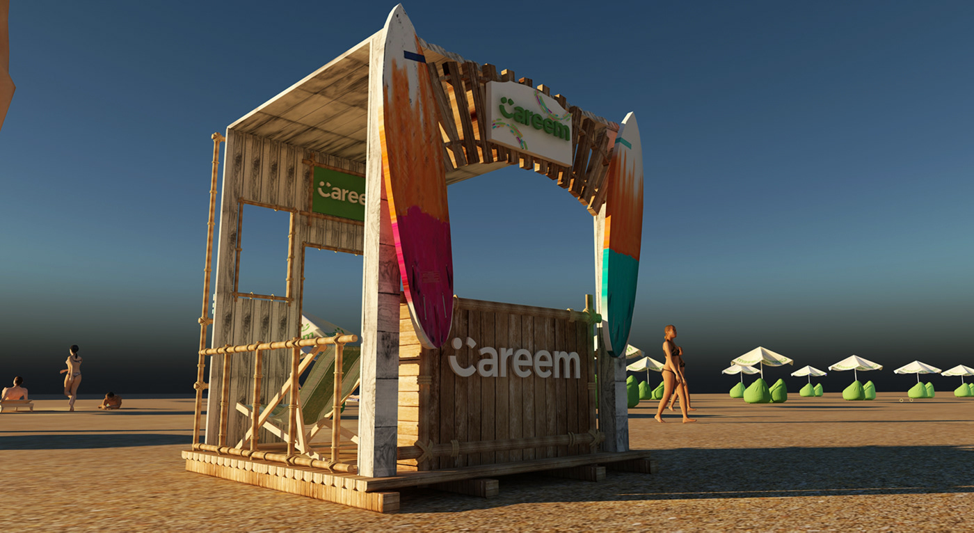 booth careem car design Event Exhibition  Stand Summer Booth summer camp