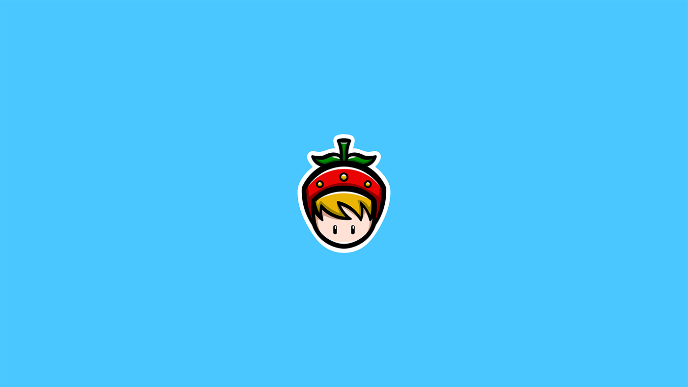 logo Twitch Gaming blue strawberry kid brand Streaming assets leagueoflegends