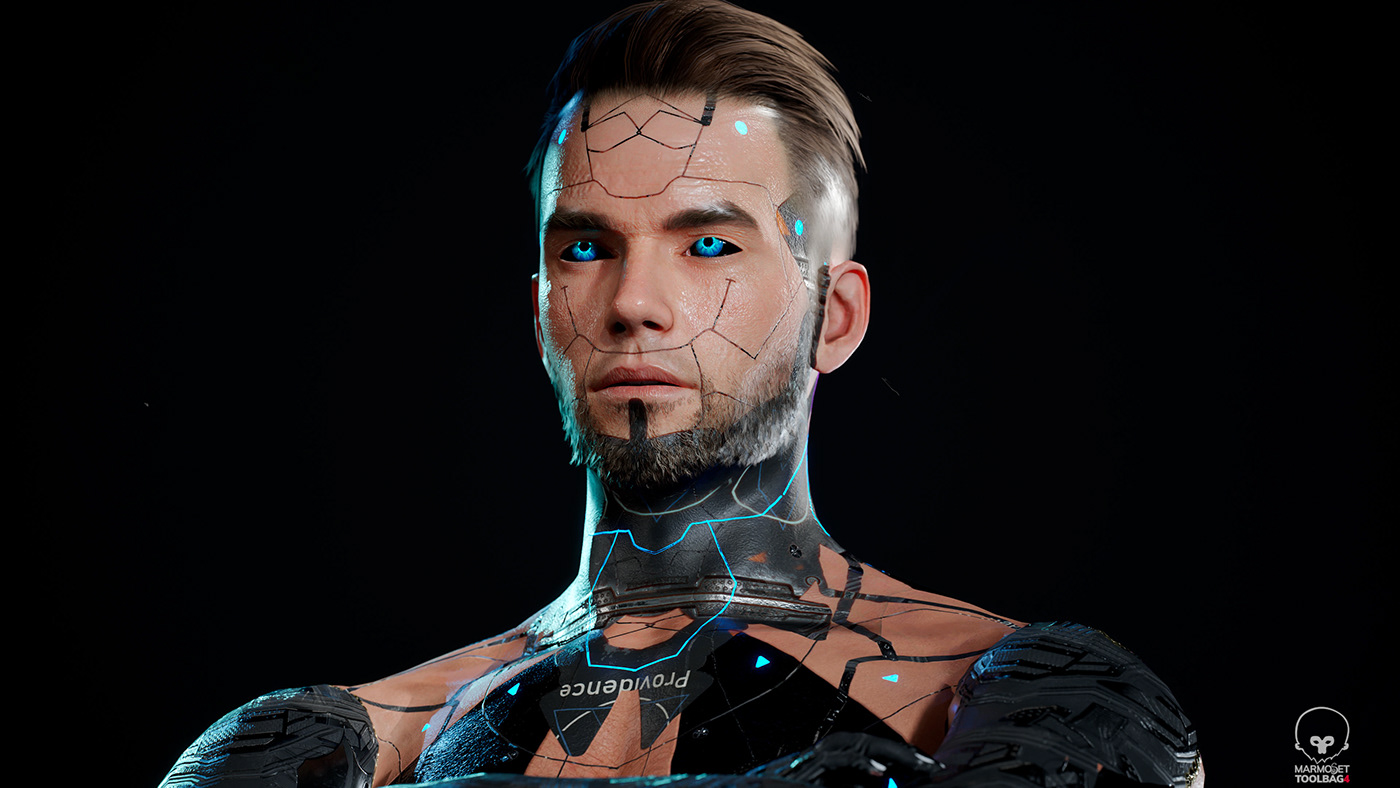 Character design  Cyberpunk Scifi Character rendering blender game design  Digital Art  robot Cyborg