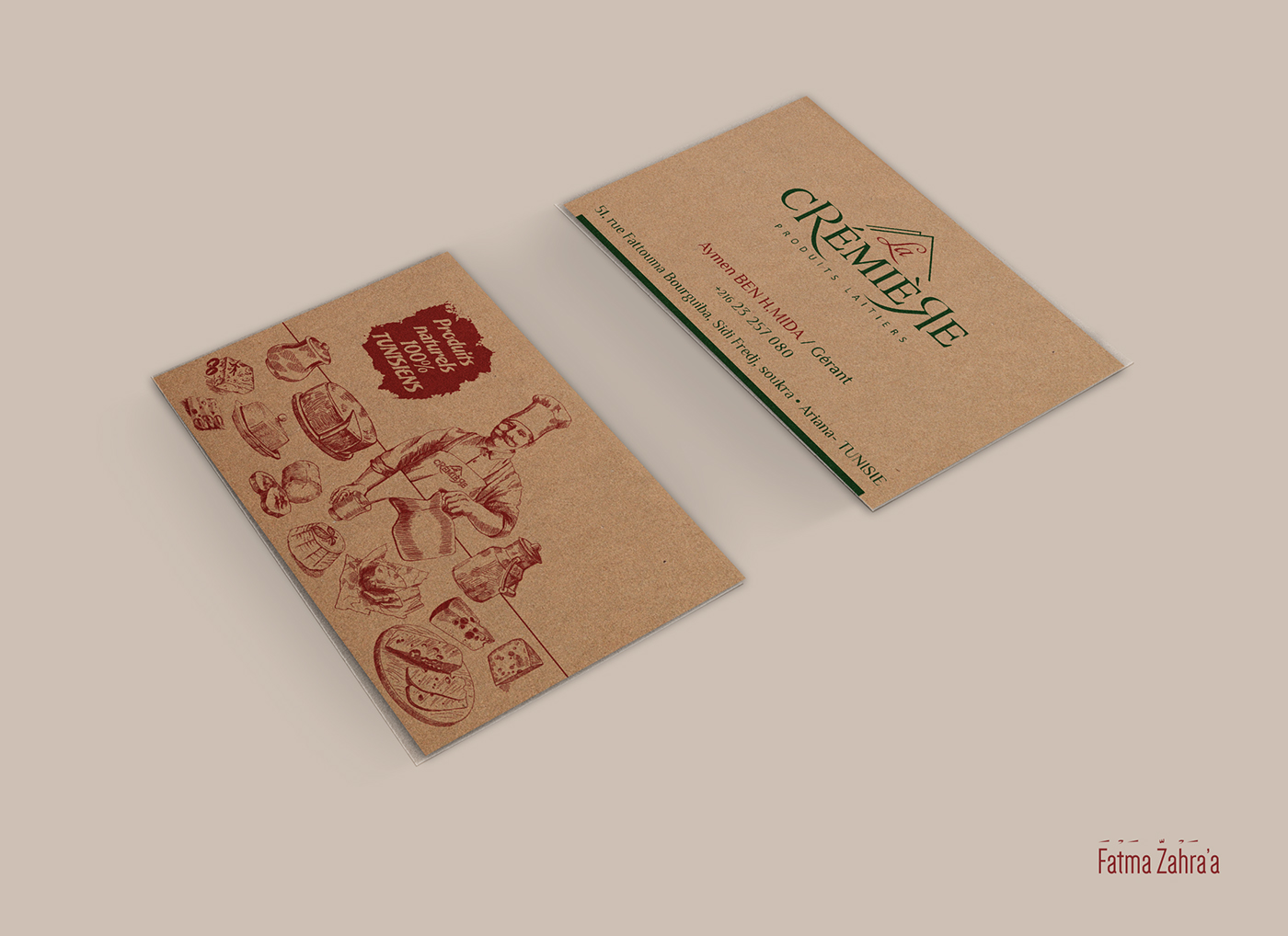 La Crémière Sfax tunisia visual identity logo business card Packaging direction artistique Gallery Wall decoration