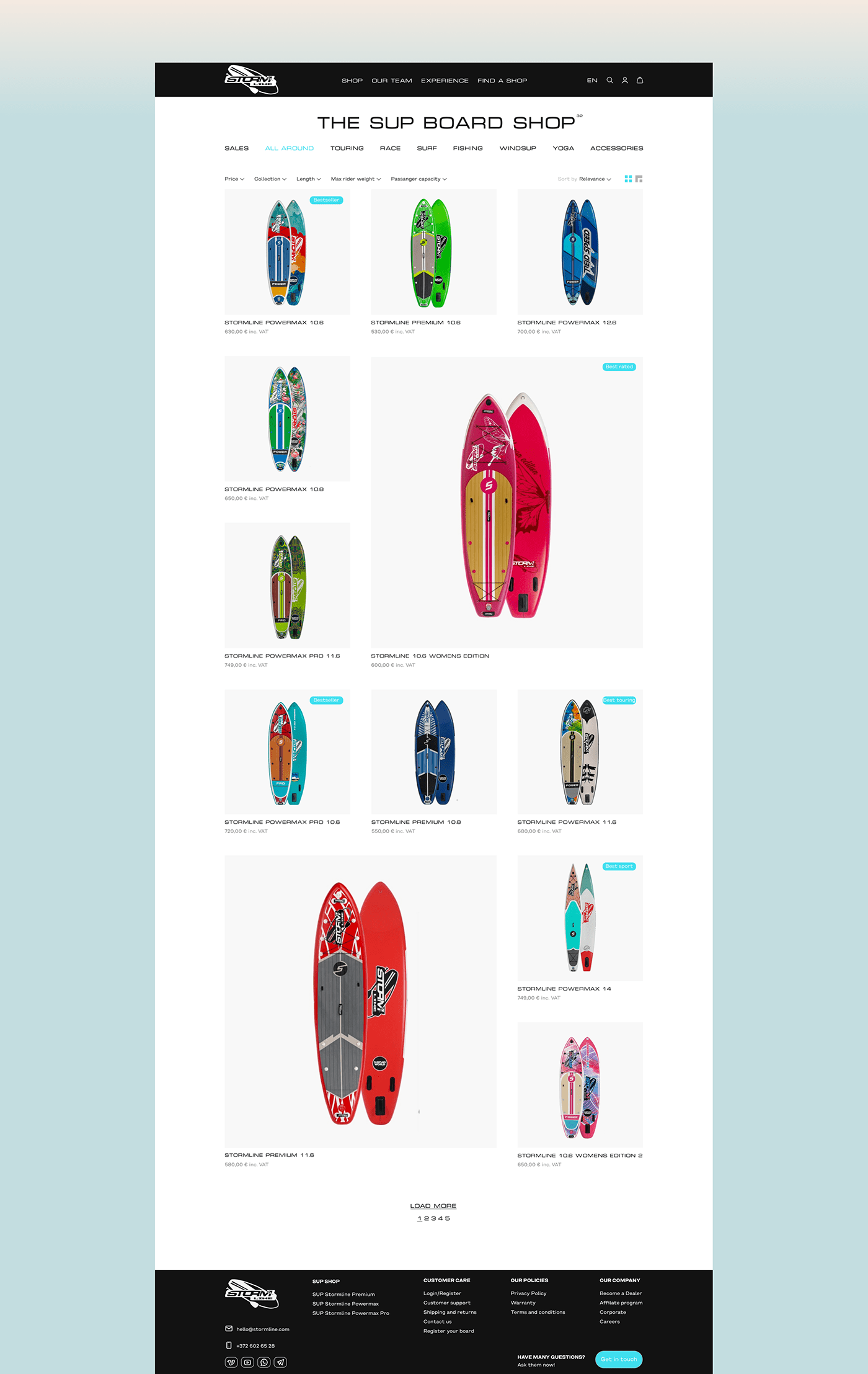 redesign supboard Surf ux/ui water Website