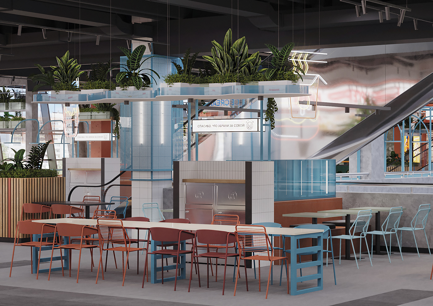 restaurant design interior design  cafe corner food court mall Fast food restaurant бар