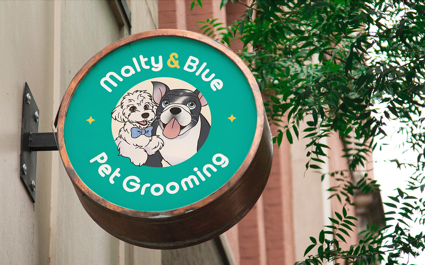 Signage for Malty & Blue, a pet company