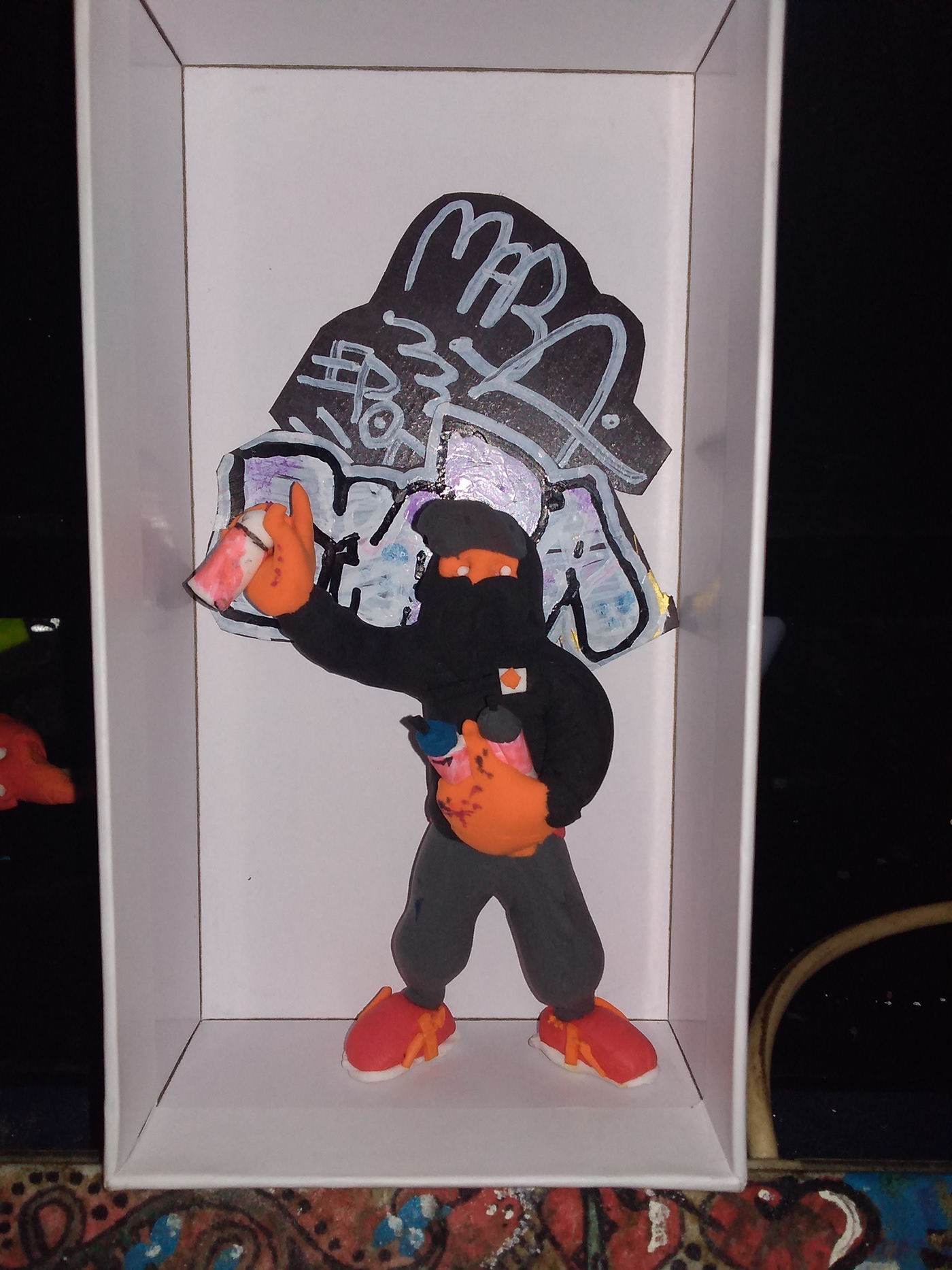 batman Faceless Void figurine graffiti artists Miniature Ninja Turtles Plasticine sculpting  Spider Man
