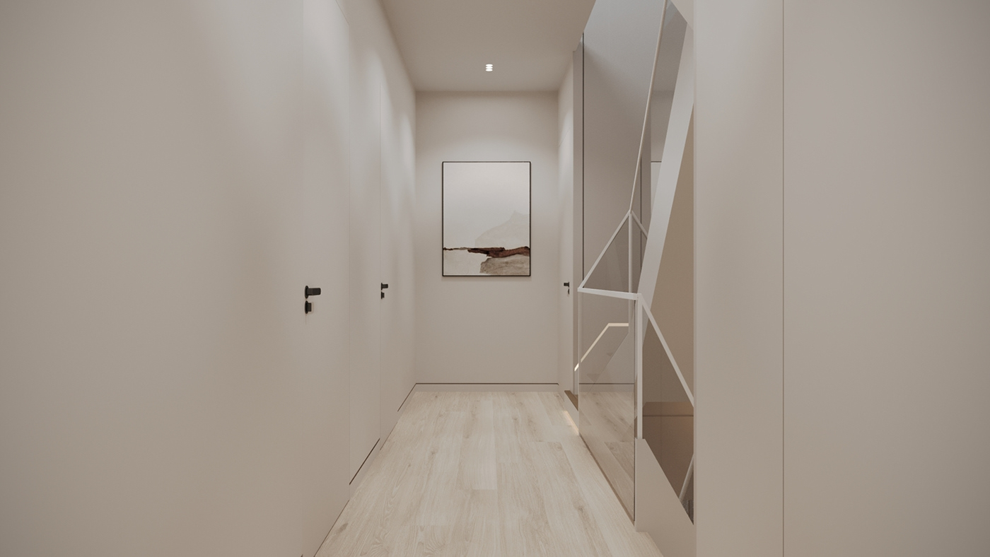 3d max photoshop interior design  design Staircase Hall 3D Visualization visualization crown render