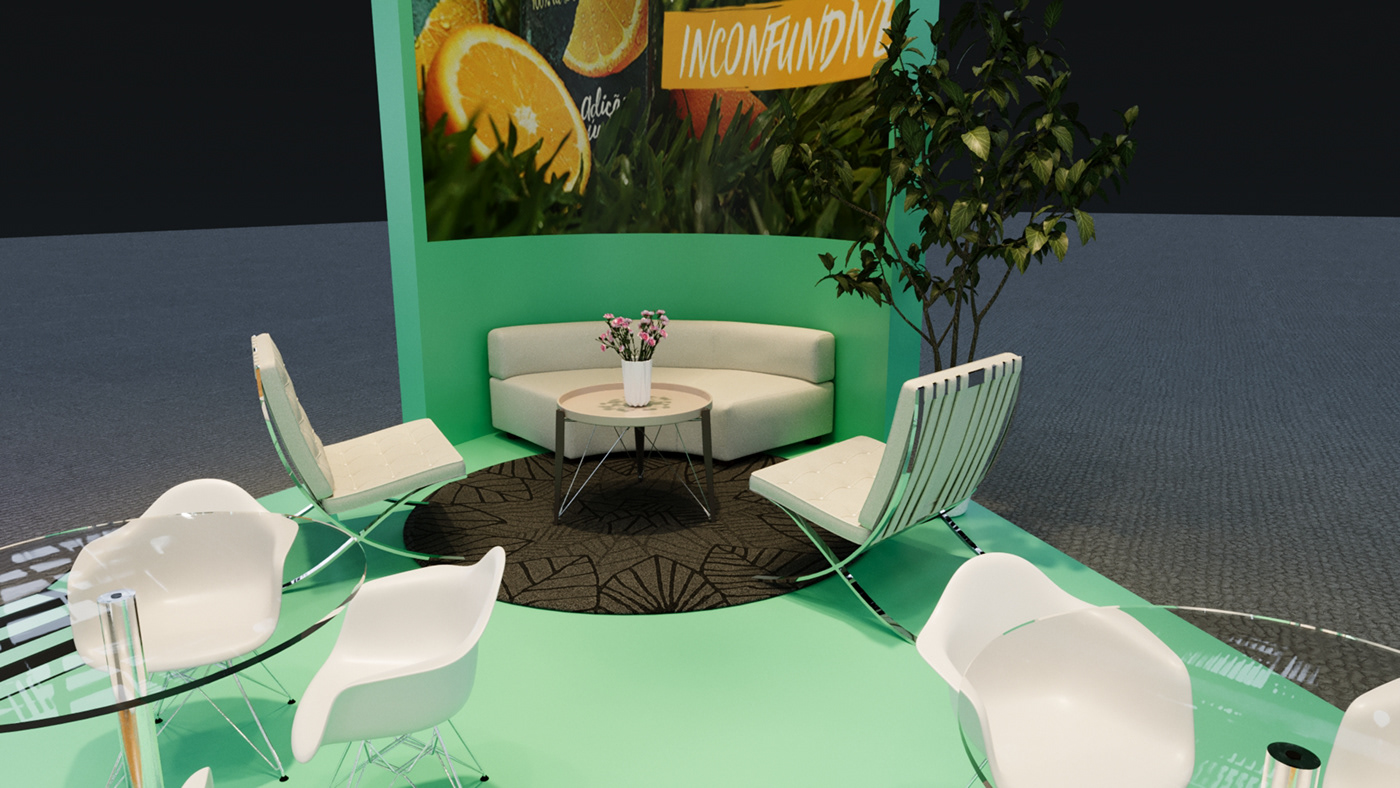 architecture Render visualization 3D modern interior design  corona Event Fair Stand