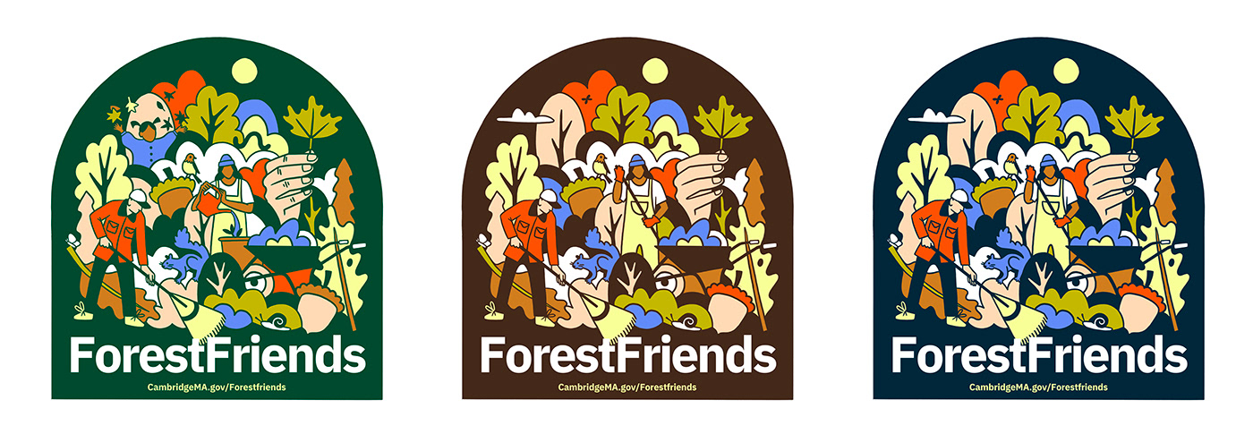 forest composting Rei outdoors ILLUSTRATION  nature illustration community leaves garden city project