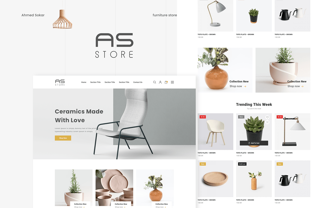 clean decor Ecommerce furniture furniture shop furniture store home decor online store UI Webdesign