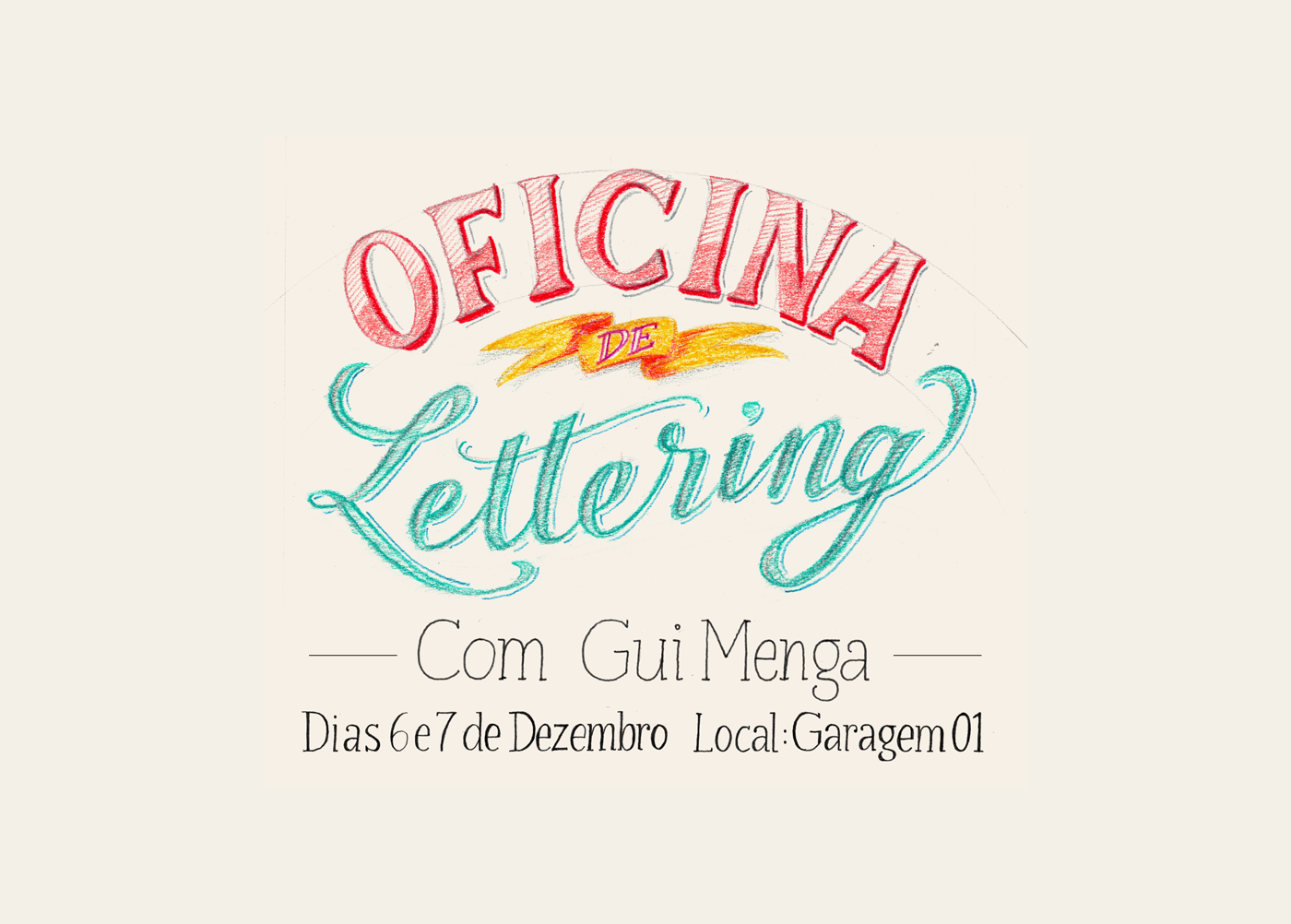 lettering Workshop oficina flyer design