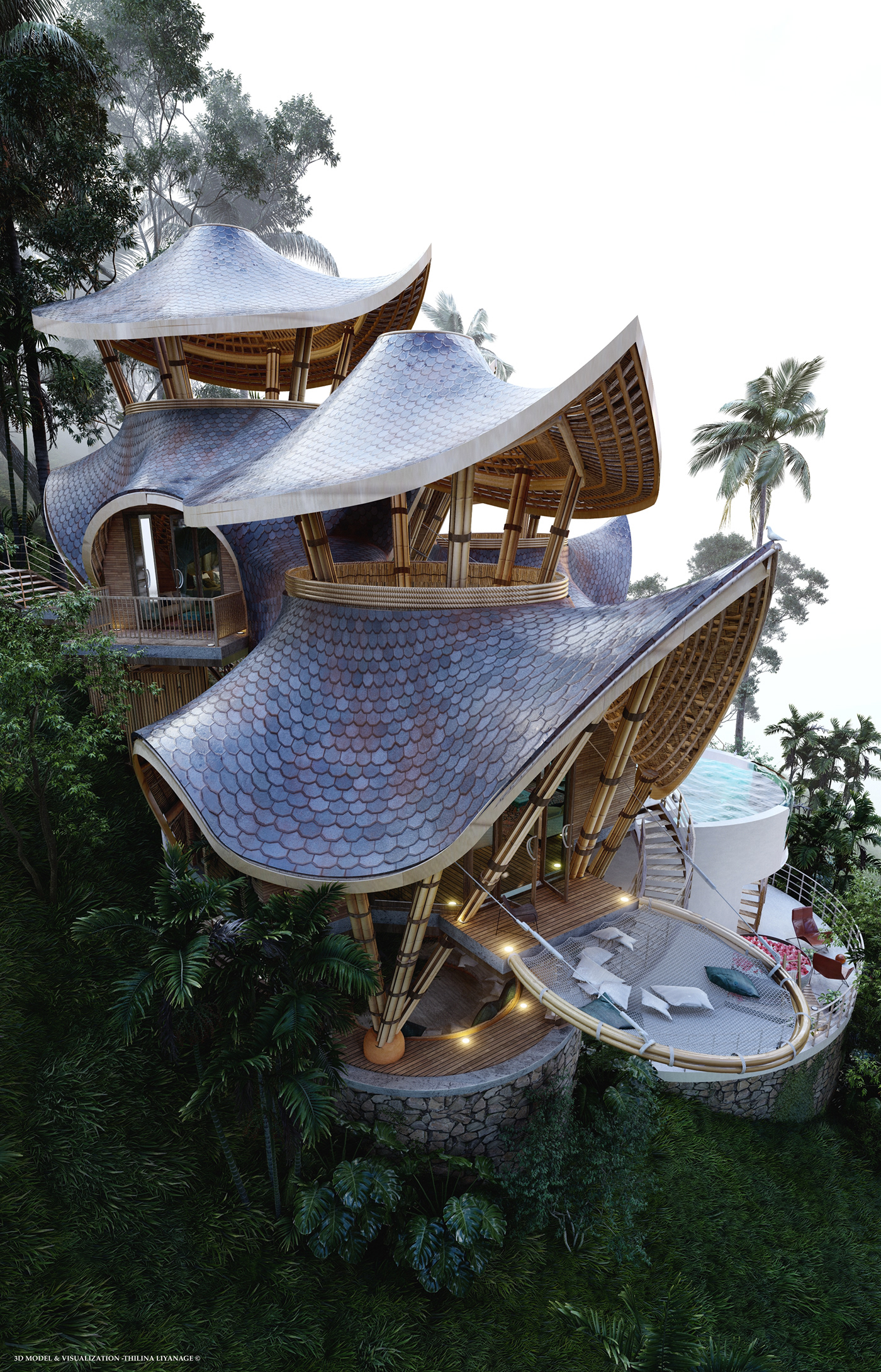 architecture architectural concept visualization archviz bamboo bamboo architecture balinese architectural design exterior interior design 