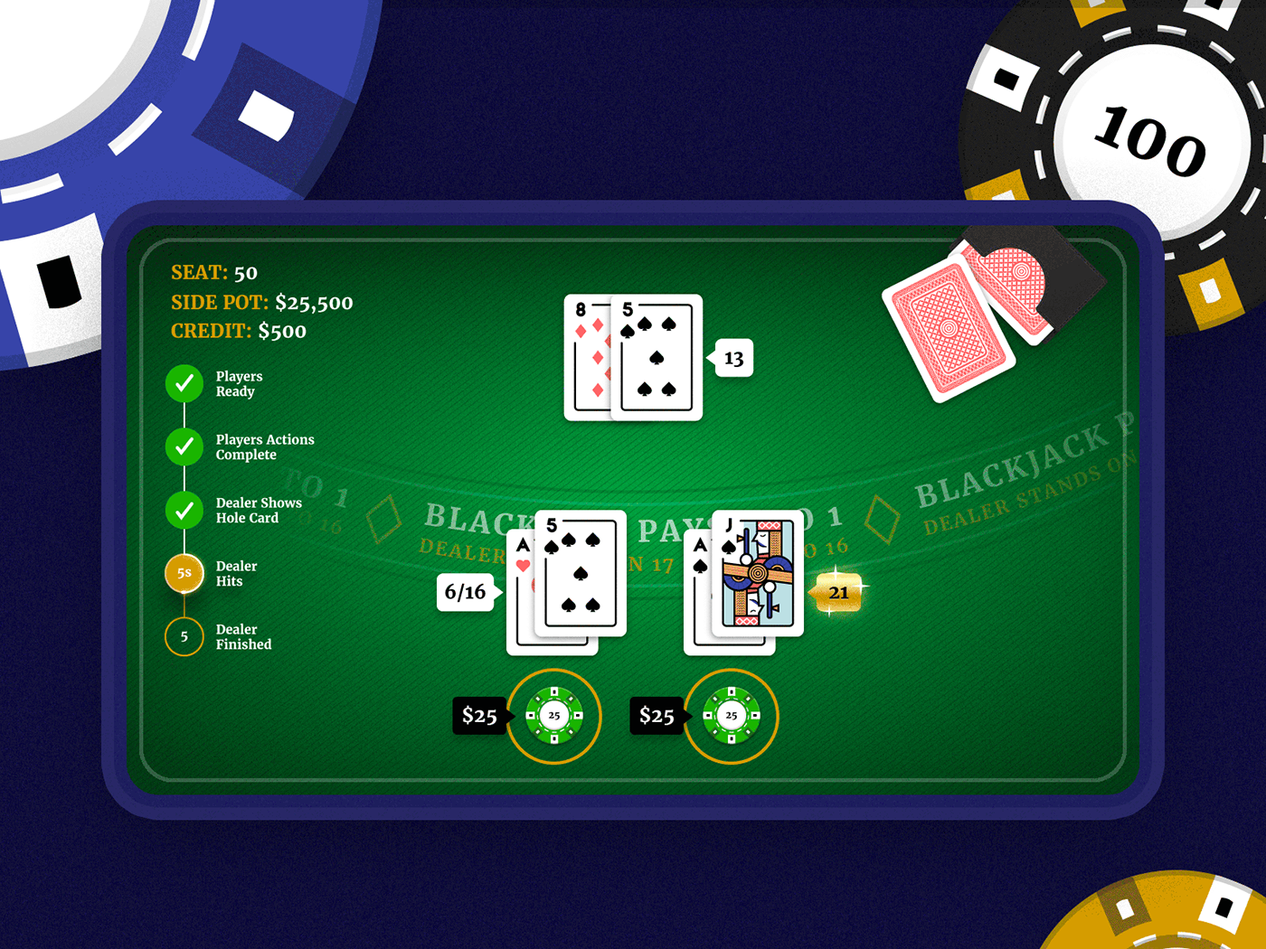 blackjack Playing Cards cards ios android UI king casino