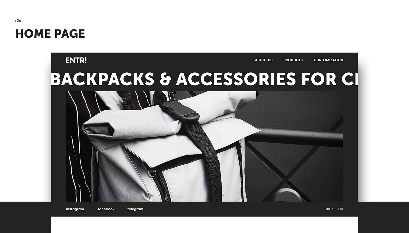 accessories brand corporate website e-commerce online shopping shop store UX / UI web-design bags