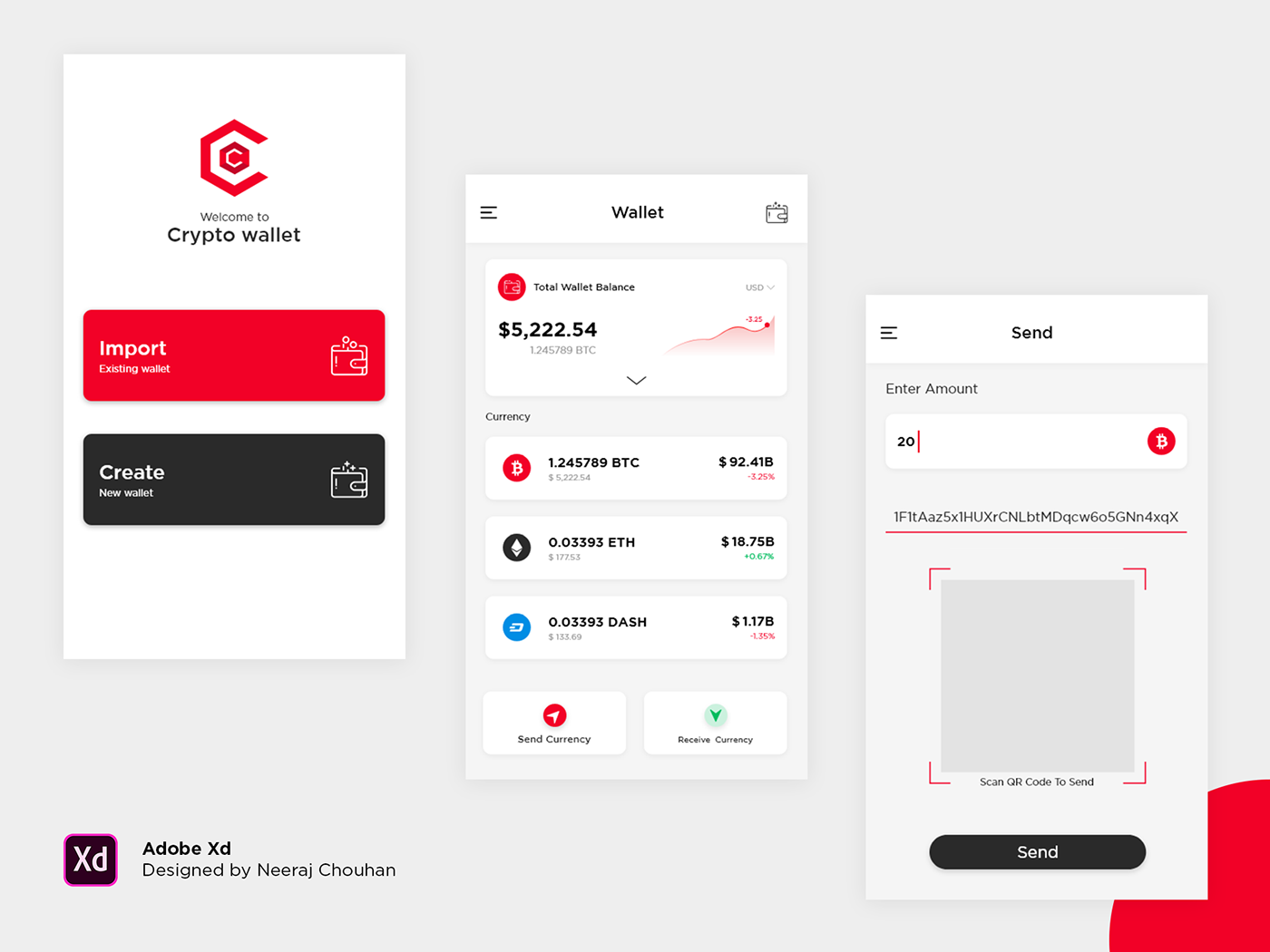 app concept bitcoin bitcoin crypto crypto currency design flat interface mobile payment money token ui ux WALLET