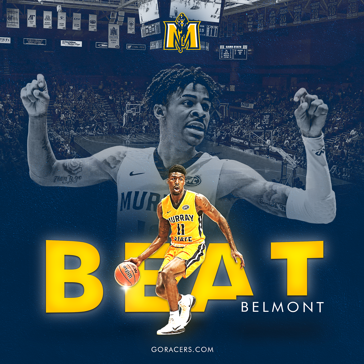 athletics college Collegiate sports basketball NCAA graphic design  social social media murray Murray State ovc Kentucky athlete photoshop lightroom motion gif