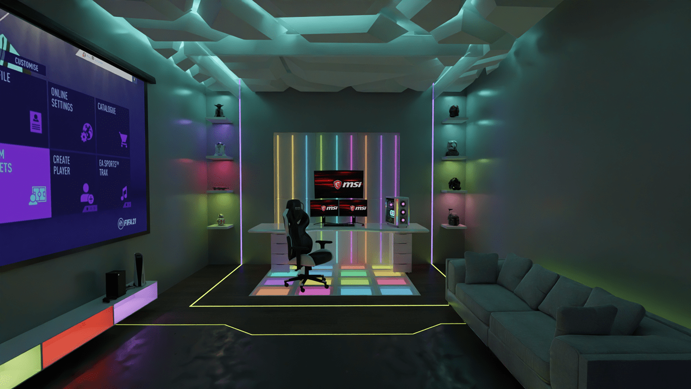 Gaming lighting modern PC RGB rgb color room Unique