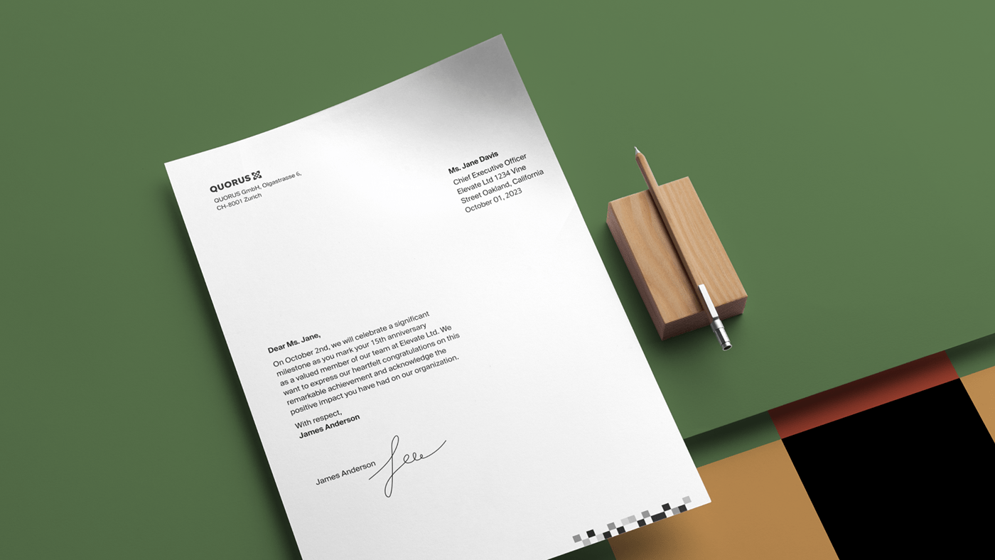 printed letter design with sign