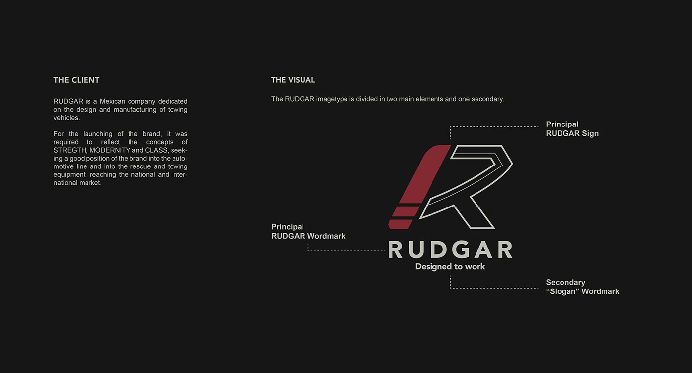 Render branding  logo industrial design  graphic design  wall settings red black minimalist