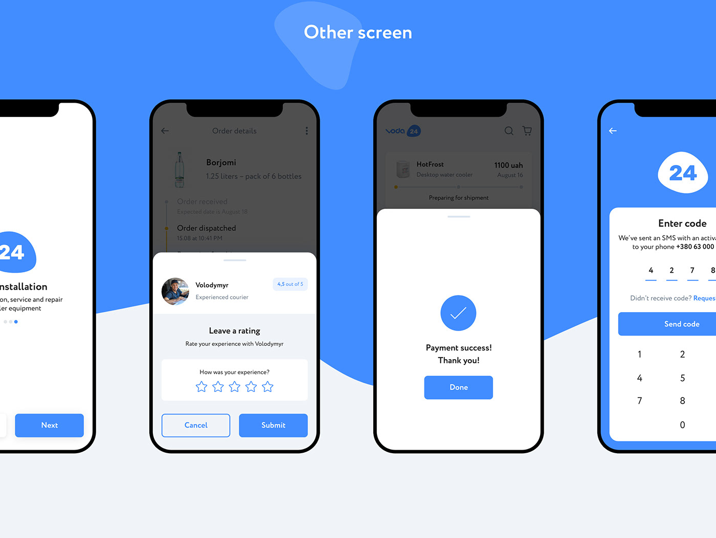 app water delivery ux UI delivery