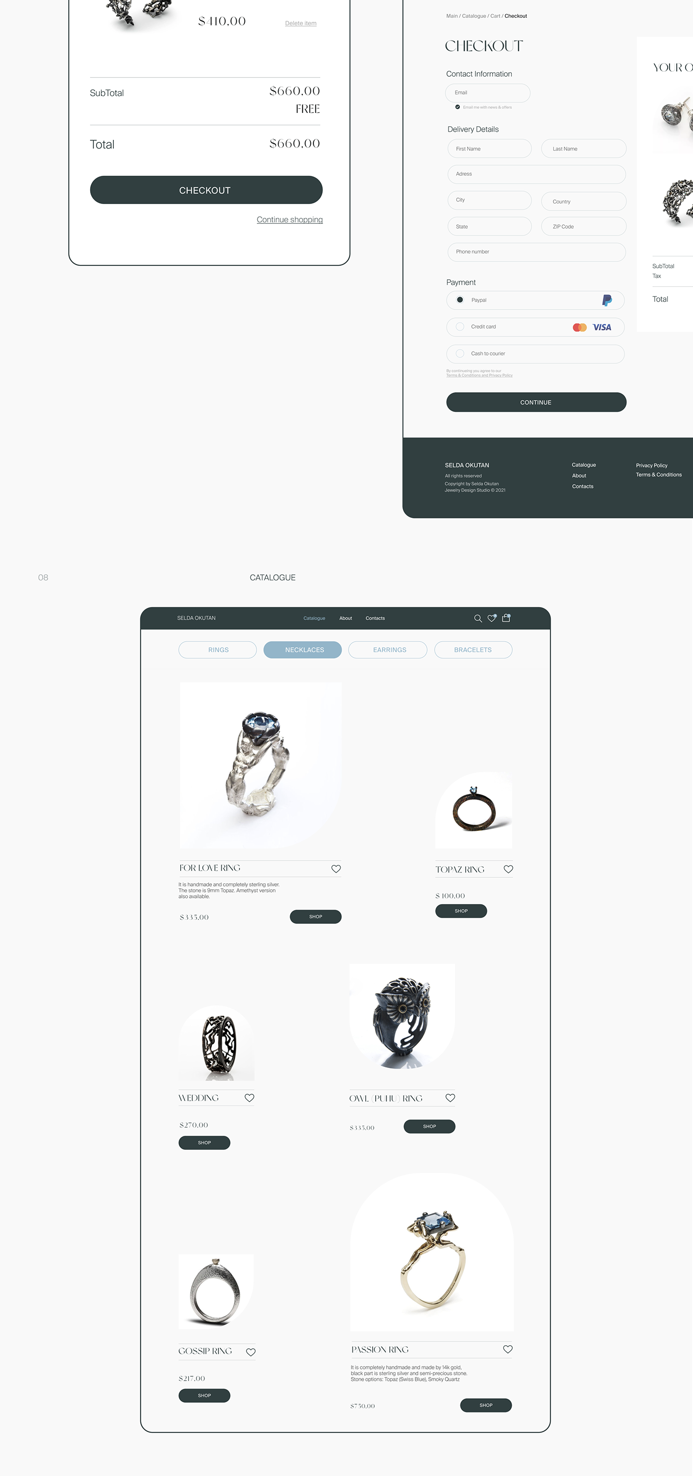 design Ecommerce ecommerce website Figma jewelry Online shop UI/UX UX design Webdesign Website