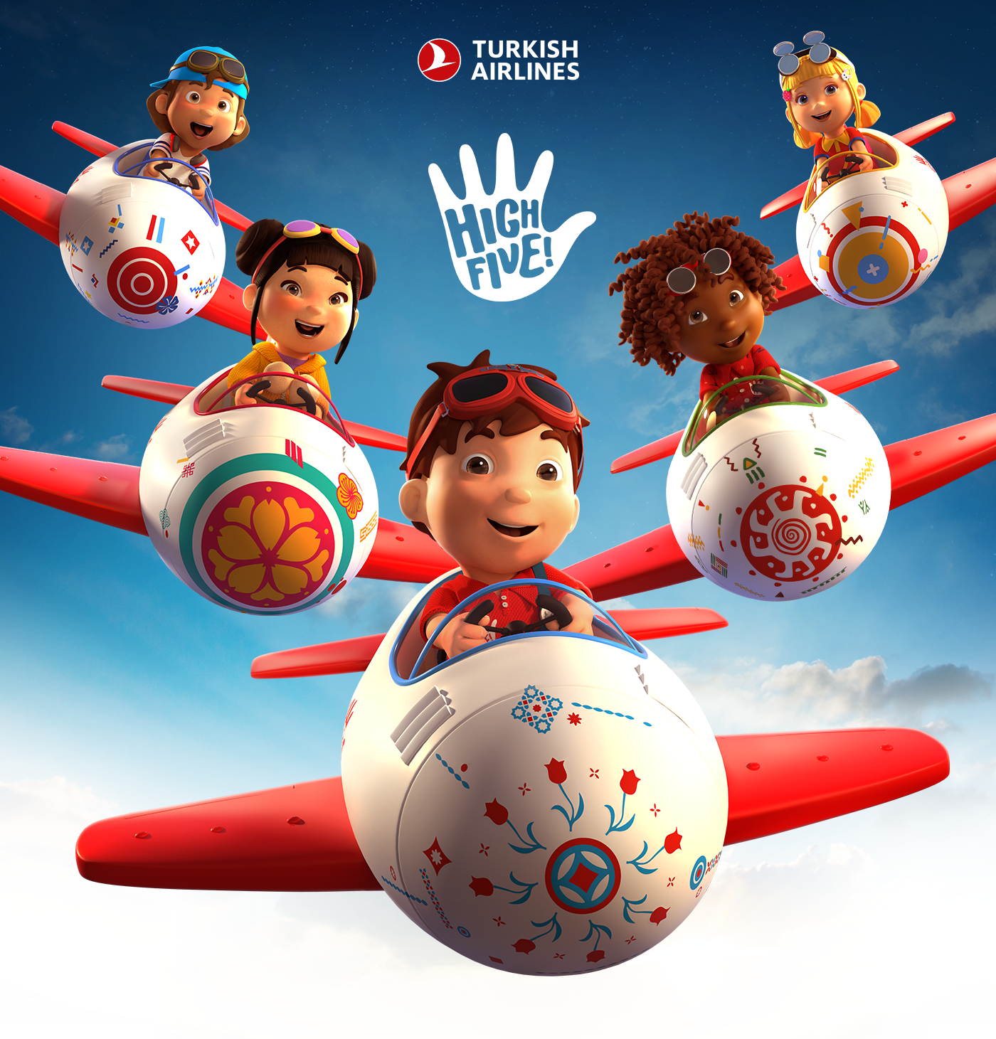 branding  design animation  Character design  art direction  Advertising  Fly kids Turkish Airlines plane