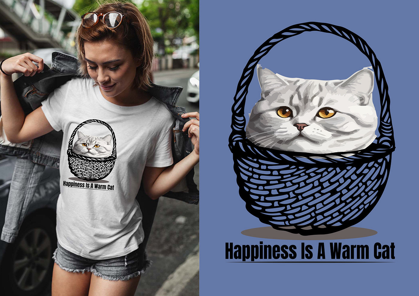 tshirt T-Shirt Design typography   adobe illustrator Graphic Designer Cat animal vector ILLUSTRATION  concept art