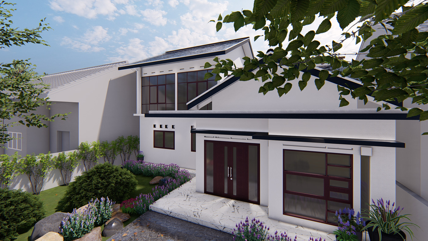 home house job design visualization Landscape architecture exterior Render photoshop