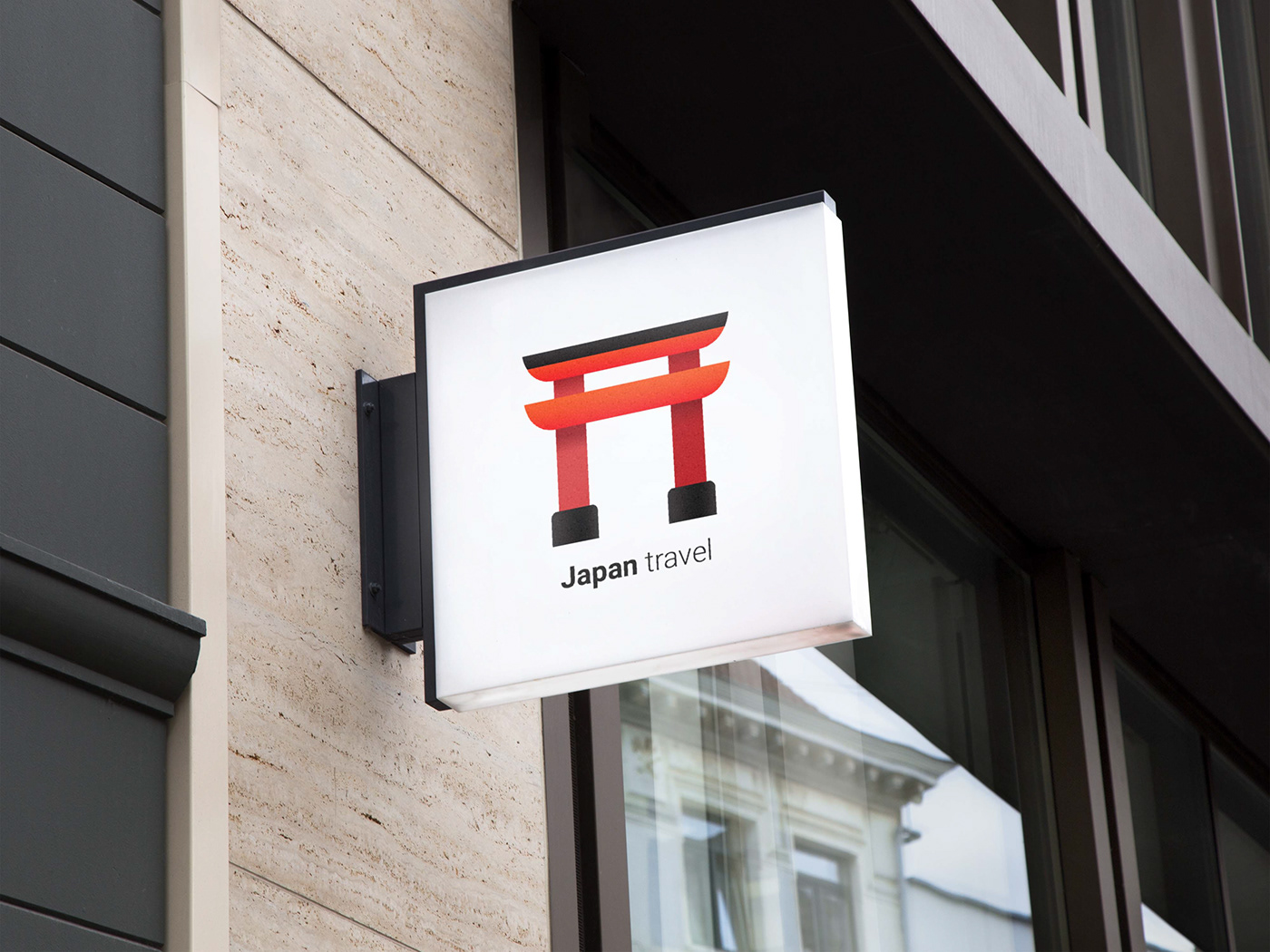 japan Travel agency branding  logo red modern flat oriental asian