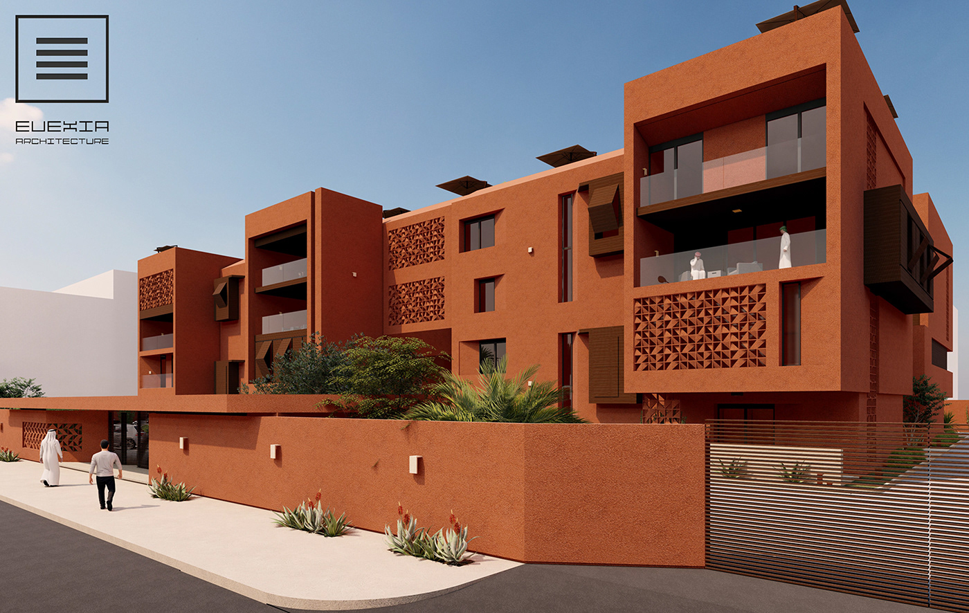 apartment architecture bioclimatic Competition design duplex marissa residential saudiarabia
