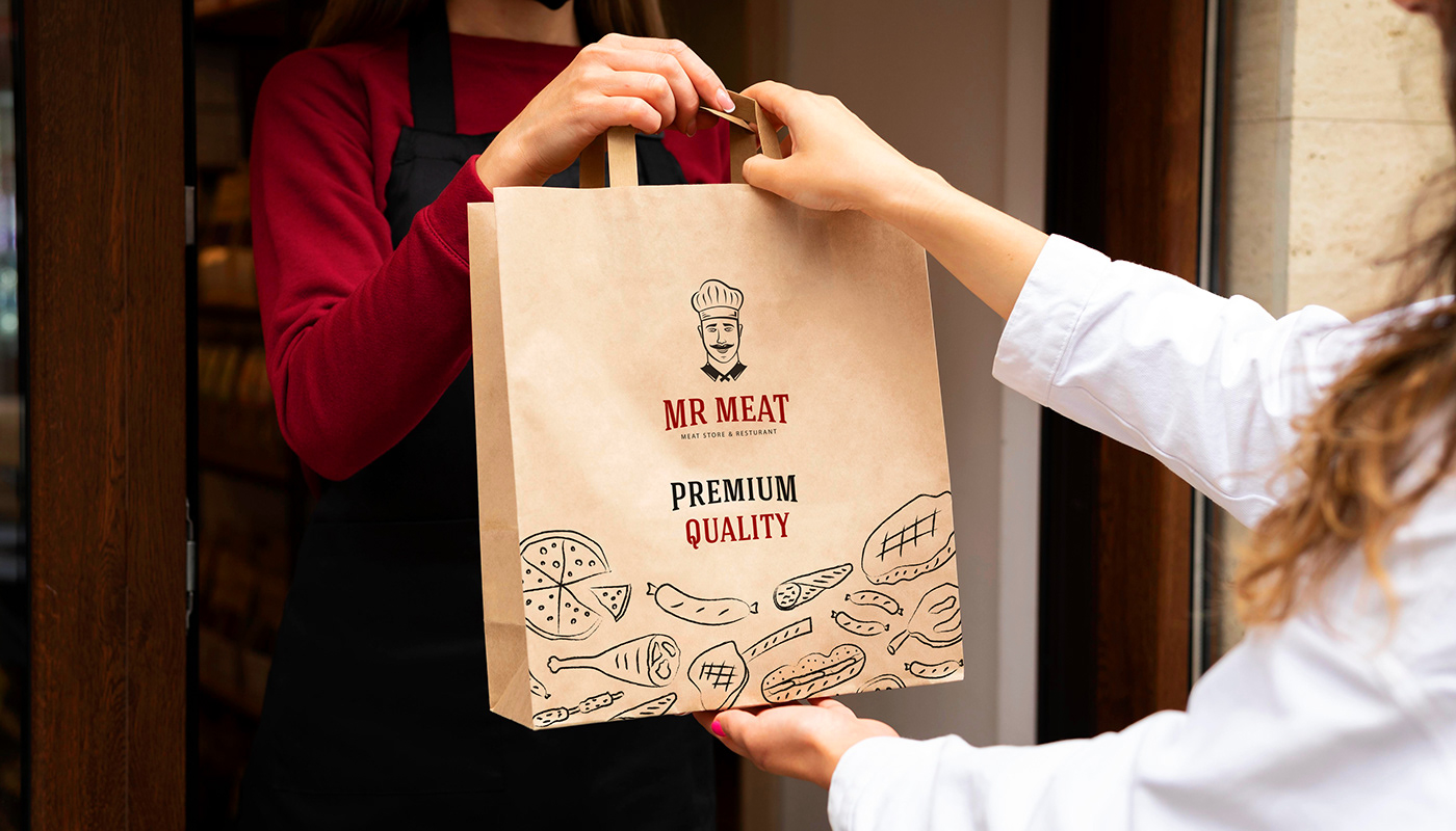 brand identity branding  Food  Food Packaging ILLUSTRATION  meat Meat Shop red restaurant Steak Restaurant 