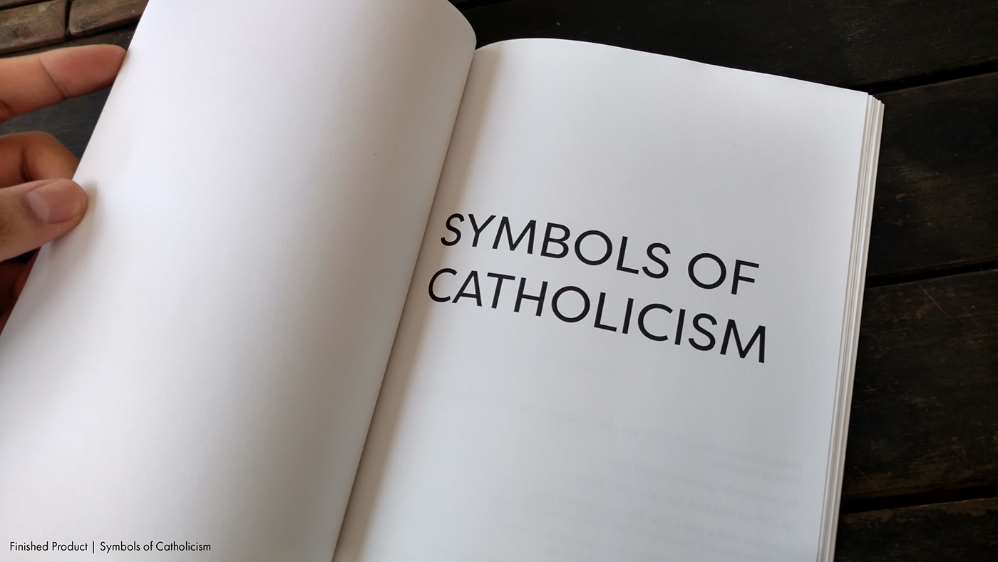 book redesign Symbols of Catholicism graphic design  QCA