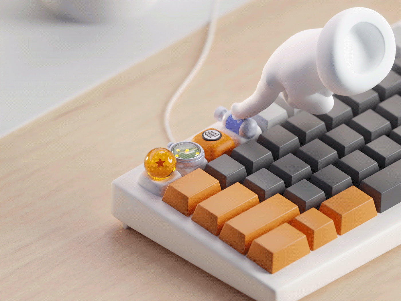 3D b3d blender cycles keyboard keycaps product Render