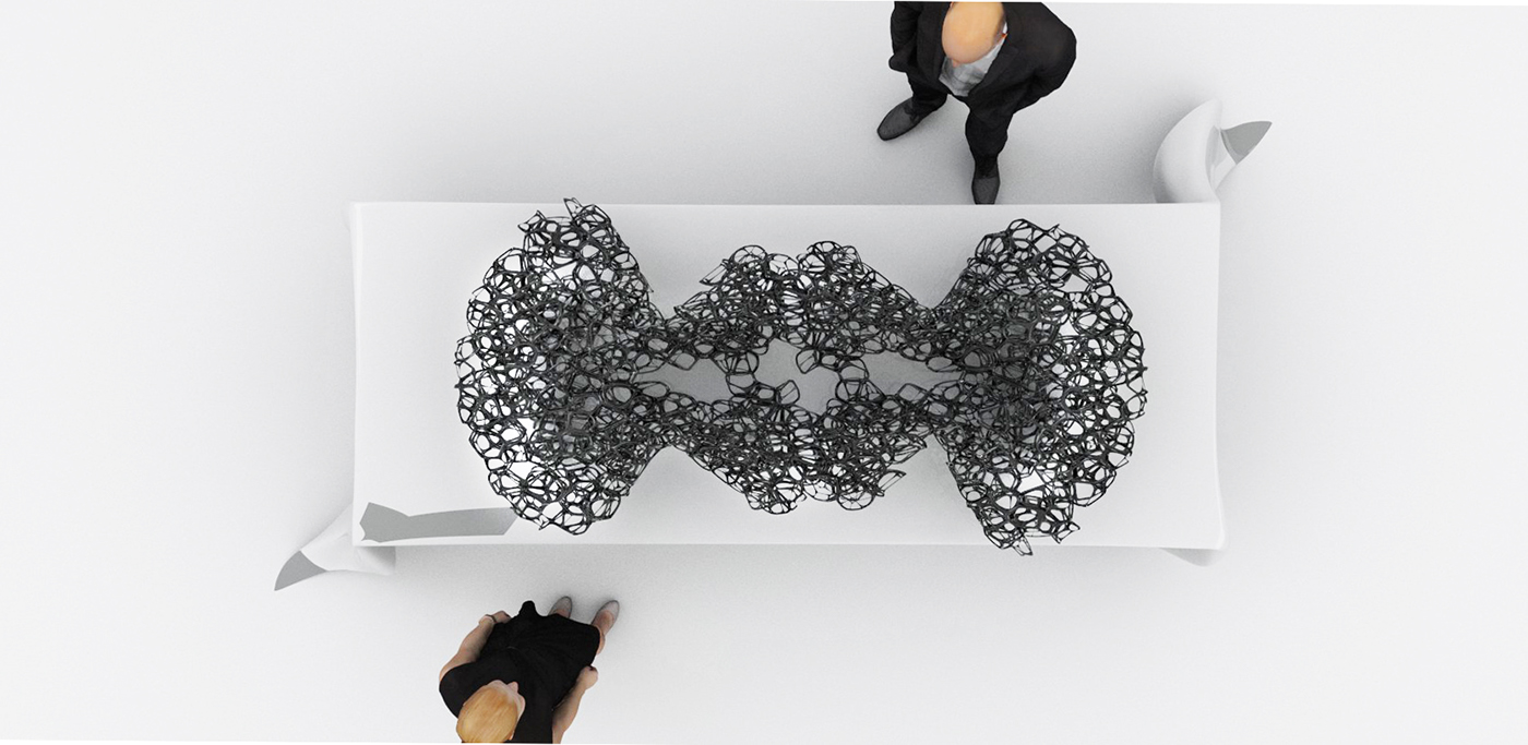 sculpture voronoi carbon fibre generative cellular Exhibition  berlin KUNSTHALLE digital design morphogenetic Tooling algorythmic research