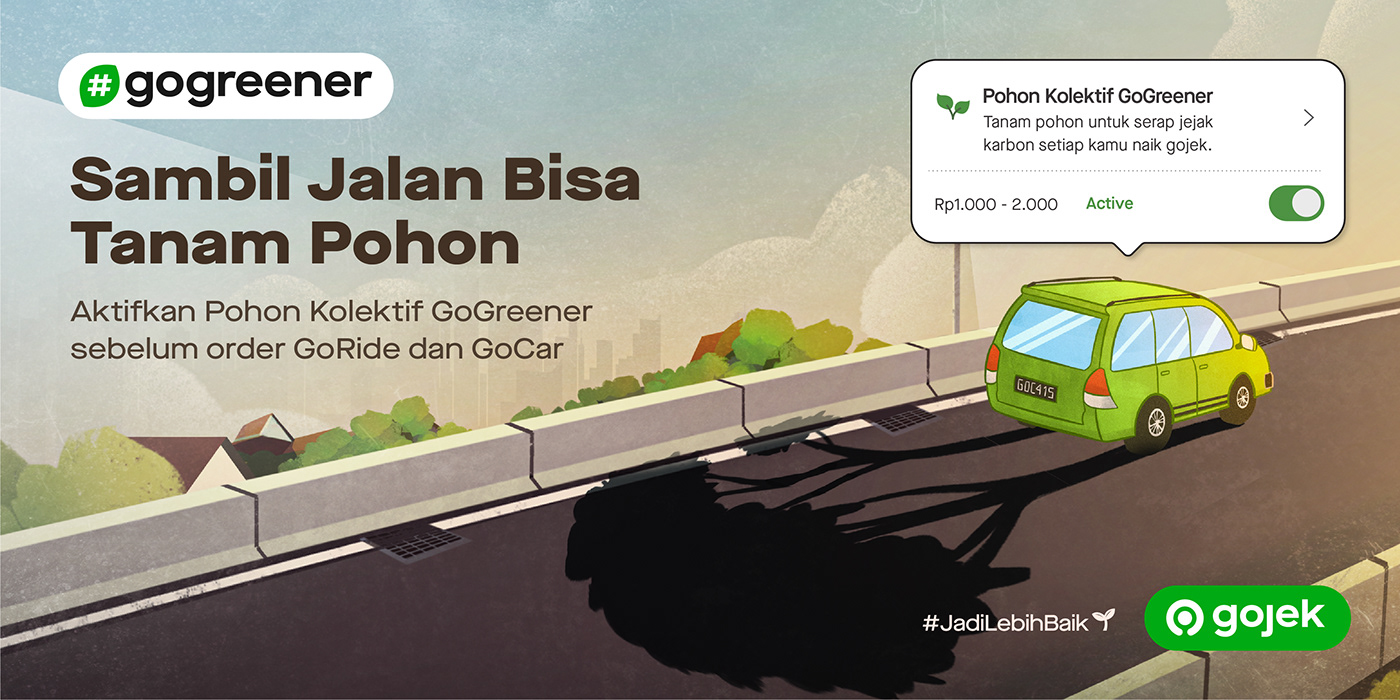 animation  carbonoffset gogreener gojek ILLUSTRATION  indonesia motion graphics 