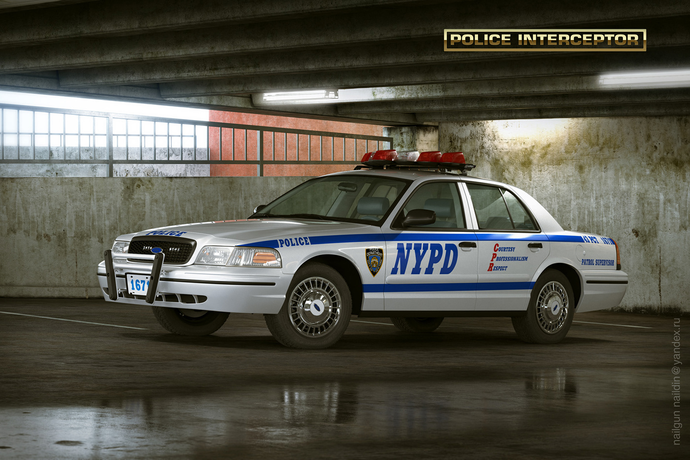 car Classic Ford mexica nailgun3d newyork police sedan