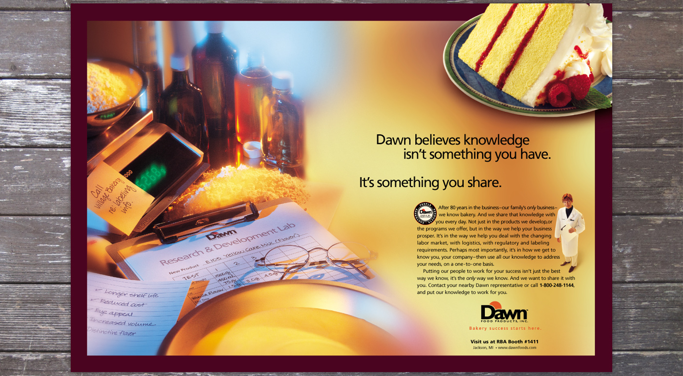 Dawn Foods business to business food services magazine Advertisemt food photography