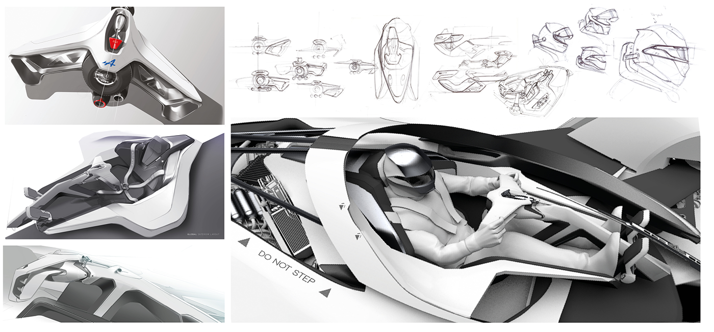 alpine le mans car futuristic interior design  exterior design Helmet michelin concept Automotive design