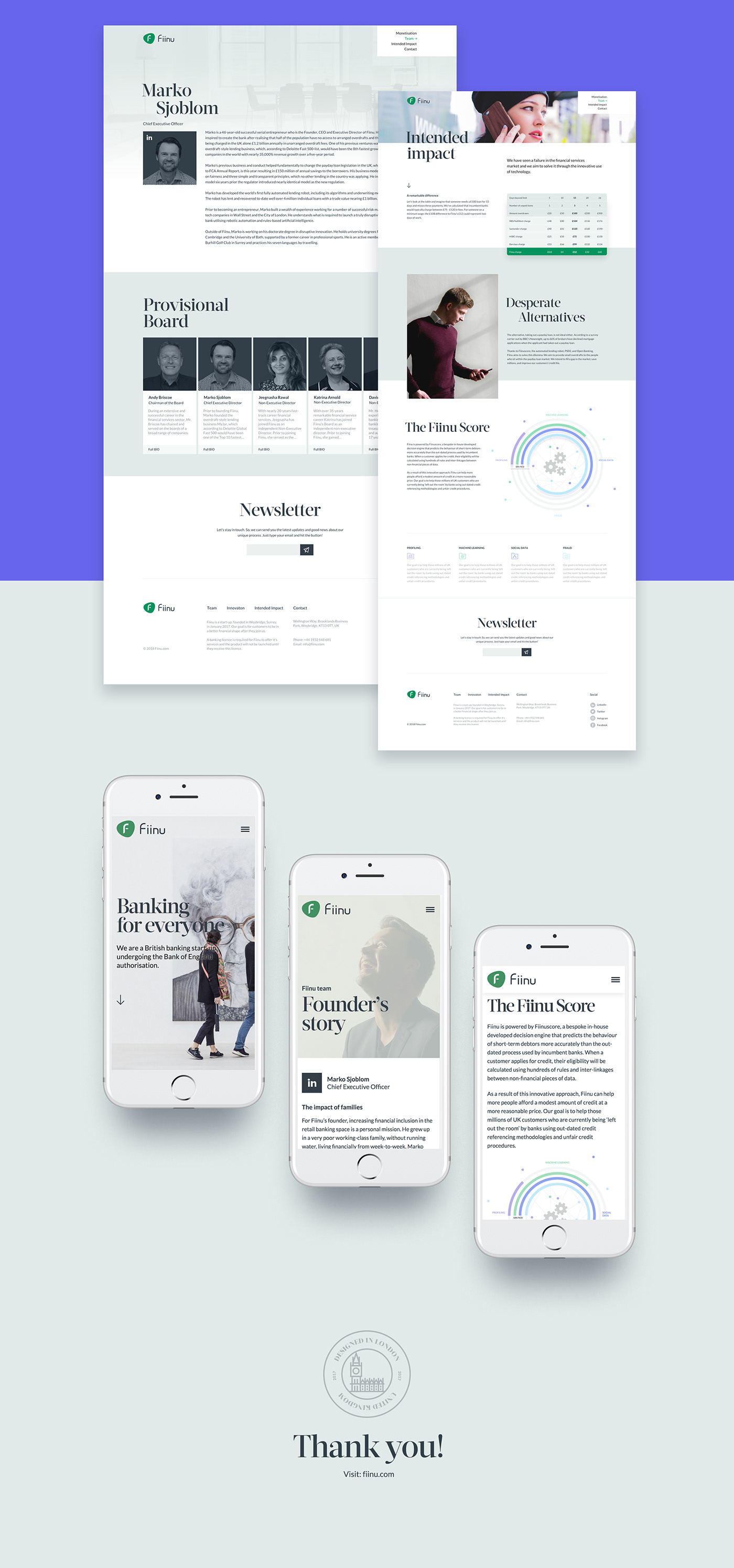 banking branding  London Startup Financial Services Case Study Greenfield Visual Development product fresh