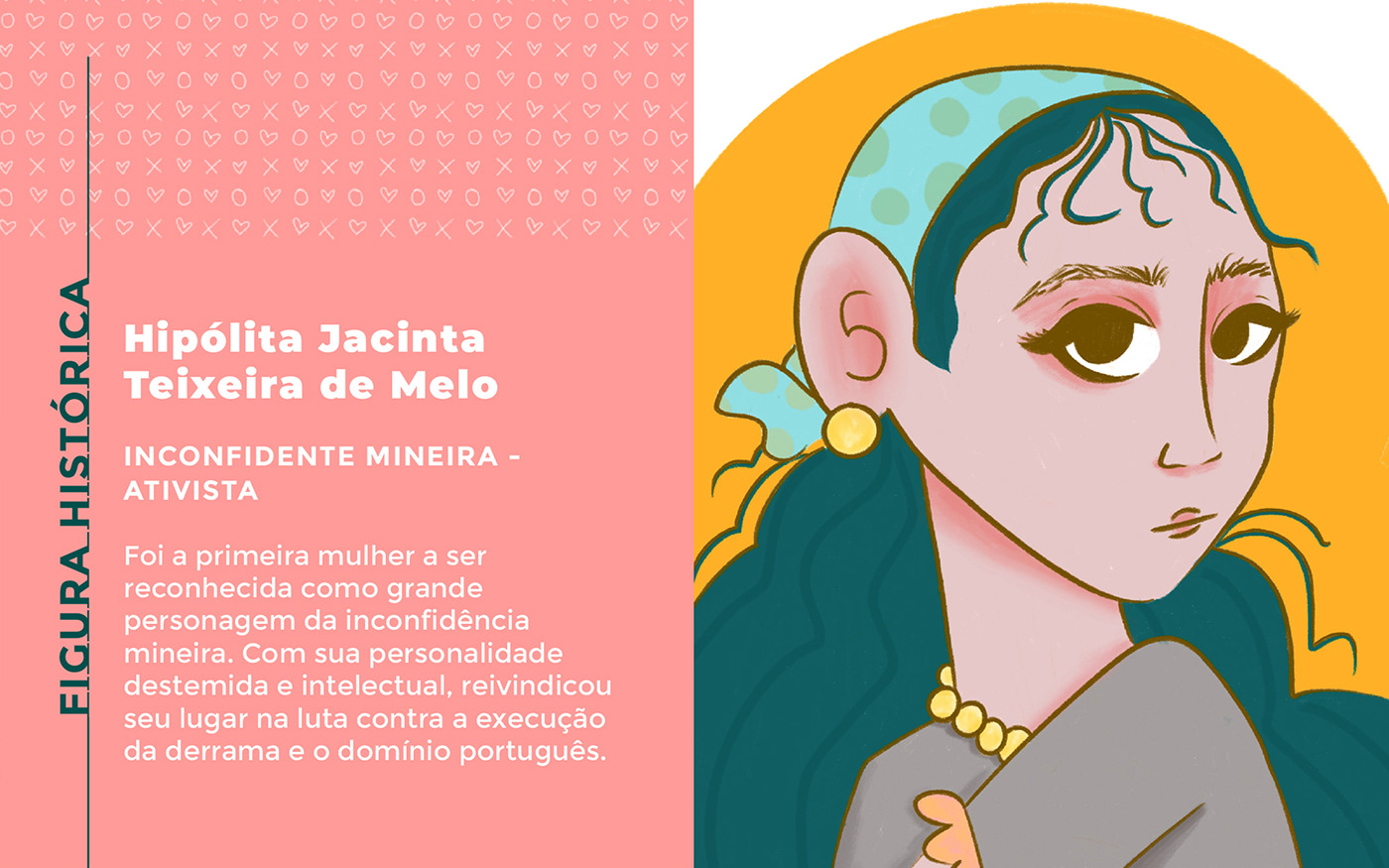 An illustrated portrait of Hipólita Jacinta an important brazilian historical figure.