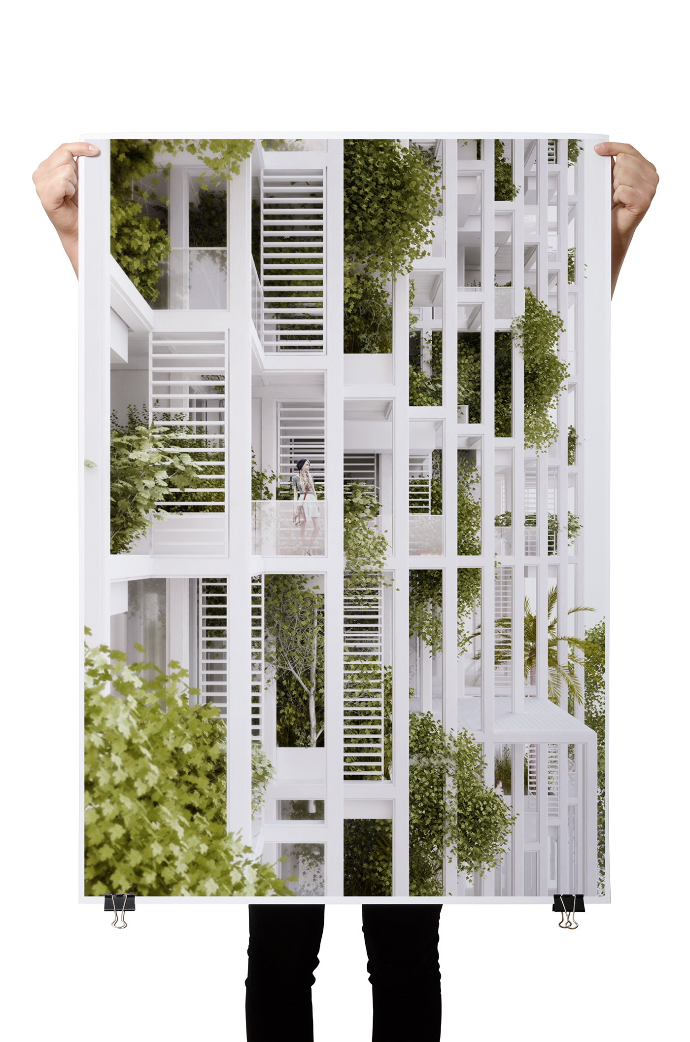 vertical garden highrise tower India vijiayawada Penda green plants balkonies structure modular system