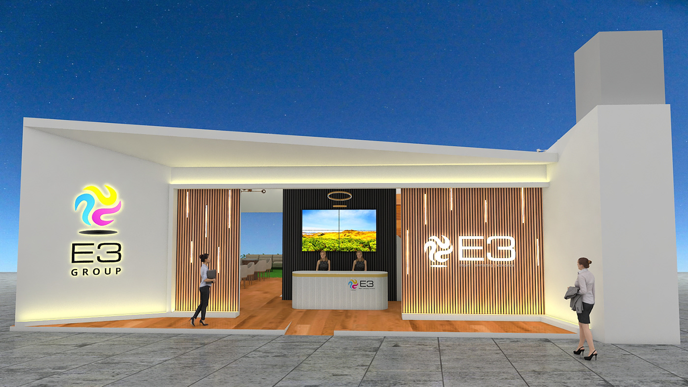 Exhibition Design  Stand exhibition stand booth design 3ds max vray architecture Render 3d modeling design
